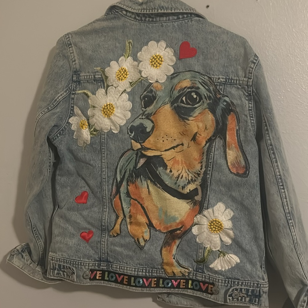 Hand painted vintage Jean jacket